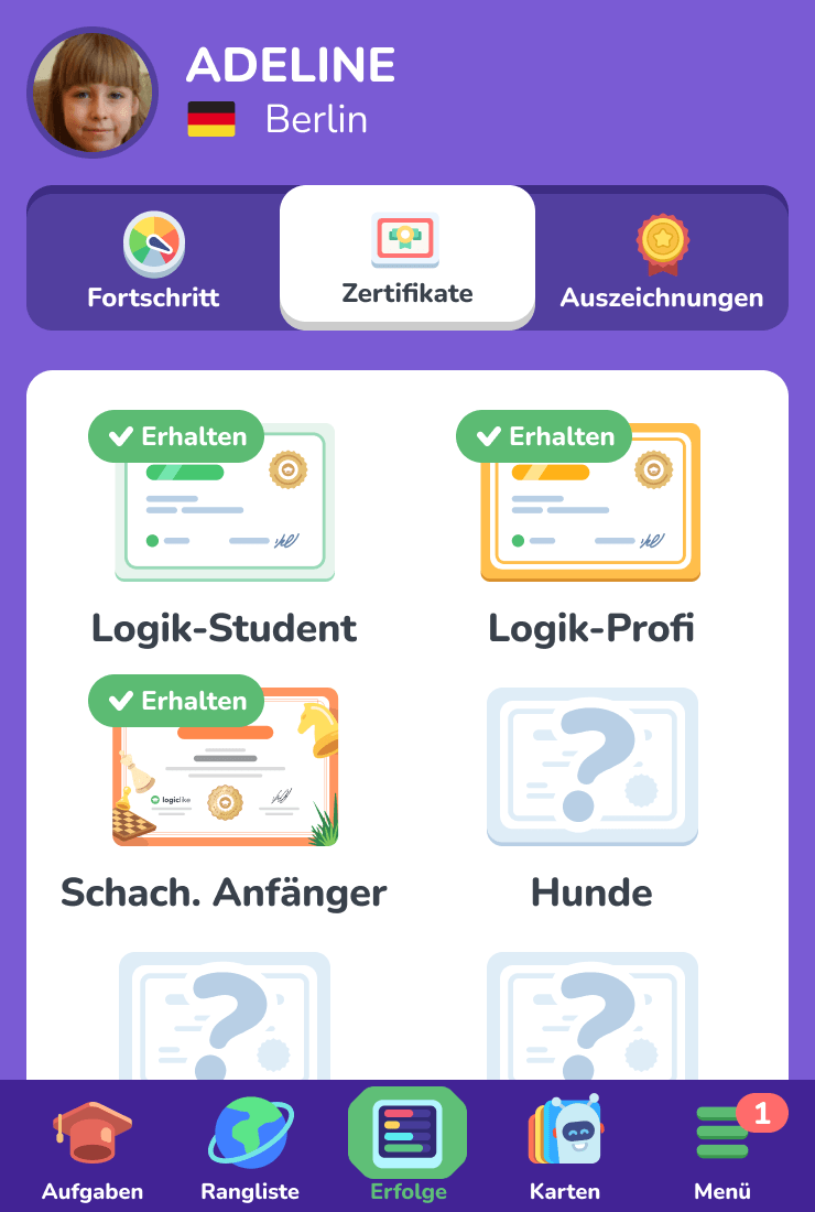 Fortschritt und Belohnungen